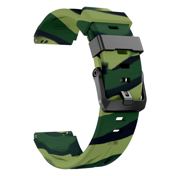 22mm Black Pin Buckle Silicone Watch Band