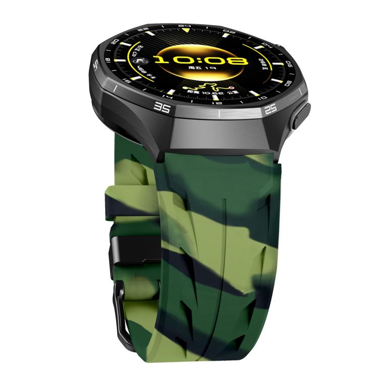 22mm Black Pin Buckle Silicone Watch Band