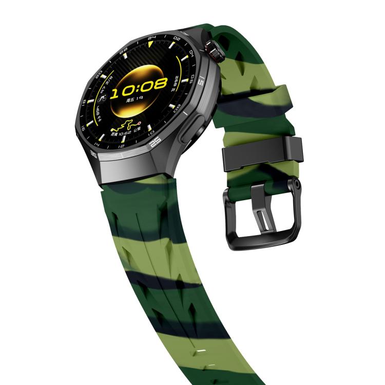 22mm Black Pin Buckle Silicone Watch Band