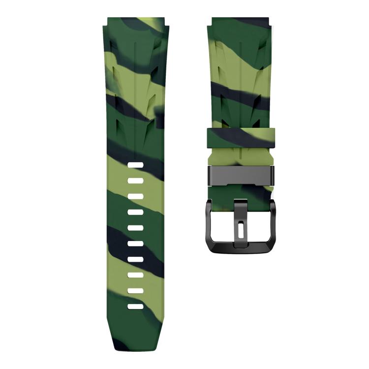 22mm Black Pin Buckle Silicone Watch Band
