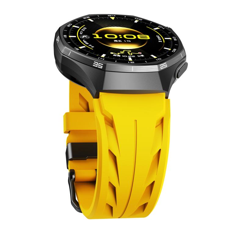 22mm Black Pin Buckle Silicone Watch Band