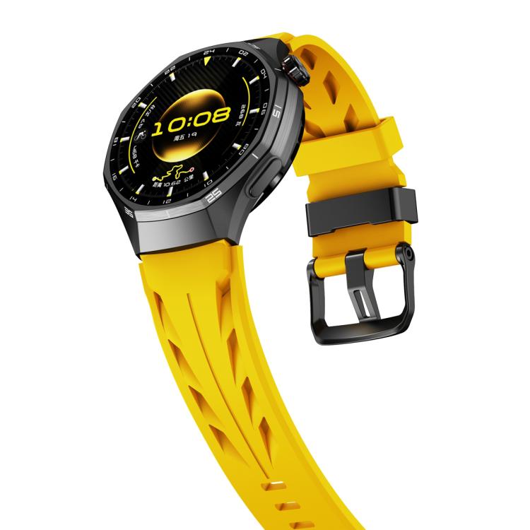 22mm Black Pin Buckle Silicone Watch Band