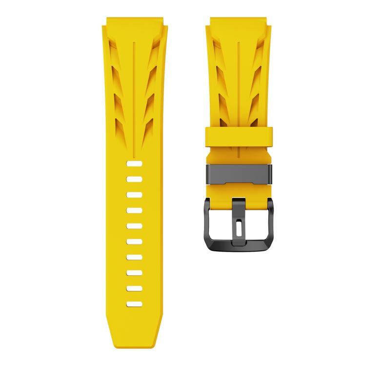 22mm Black Pin Buckle Silicone Watch Band