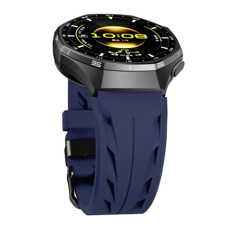 22mm Black Pin Buckle Silicone Watch Band