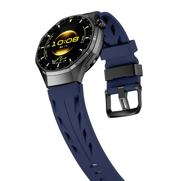 22mm Black Pin Buckle Silicone Watch Band