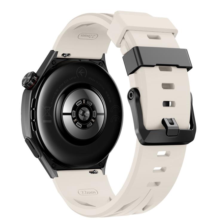 22mm Black Pin Buckle Silicone Watch Band