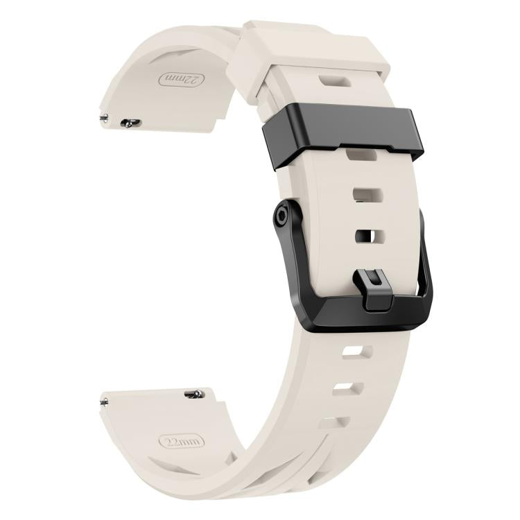 22mm Black Pin Buckle Silicone Watch Band
