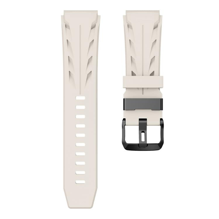 22mm Black Pin Buckle Silicone Watch Band