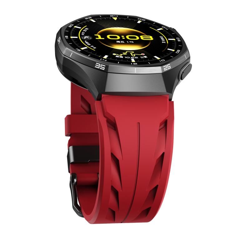 22mm Black Pin Buckle Silicone Watch Band