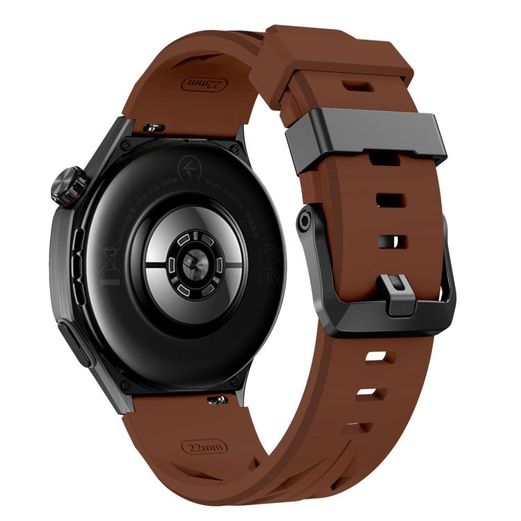 22mm Black Pin Buckle Silicone Watch Band