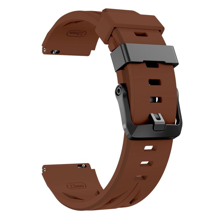 22mm Black Pin Buckle Silicone Watch Band