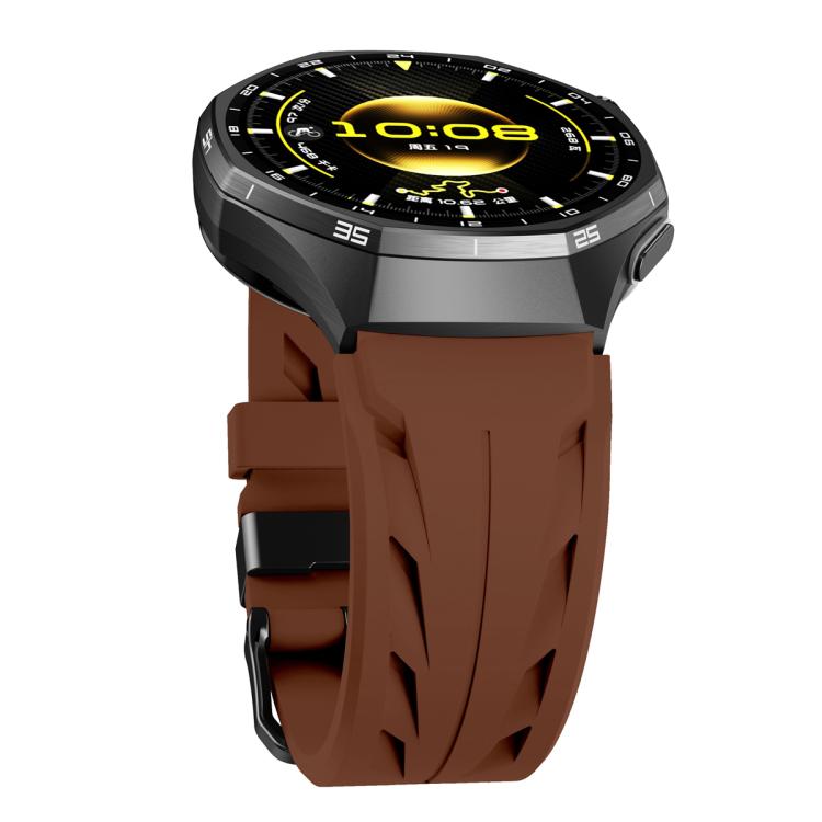 22mm Black Pin Buckle Silicone Watch Band