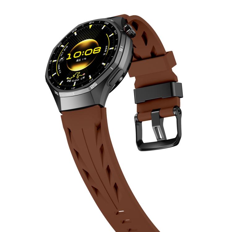 22mm Black Pin Buckle Silicone Watch Band