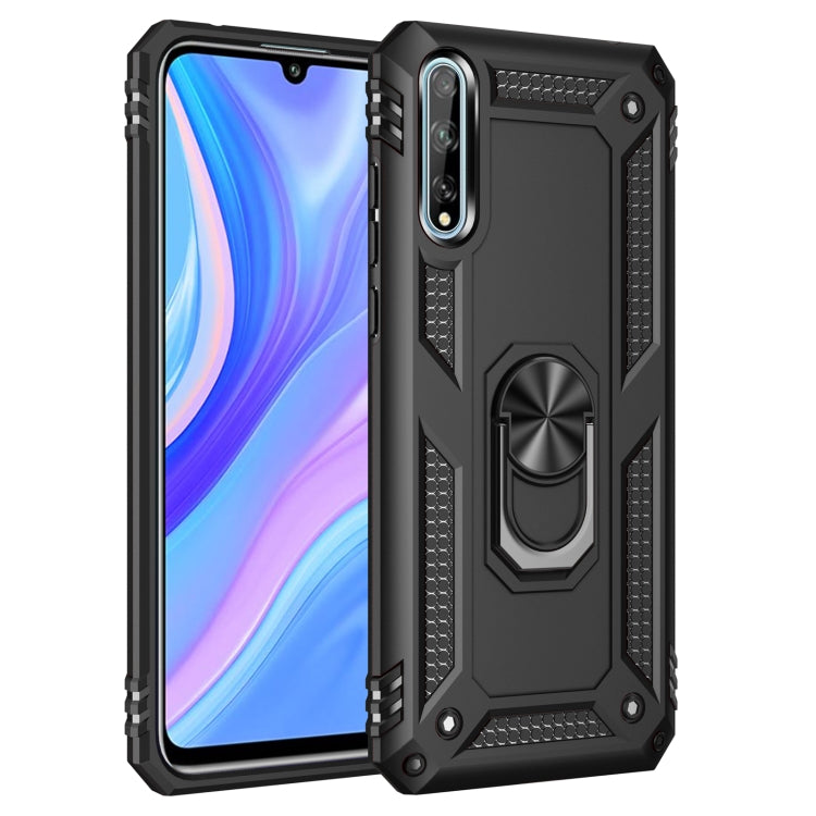 For Huawei Y8p Shockproof TPU + PC Protective Case with 360 Degree Rotating Holder