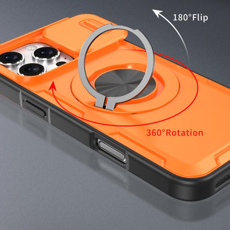 For iPhone 16 Pro Max Camshield Rotation Holder MagSafe Phone Case