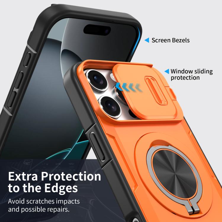 For iPhone 16 Pro Max Camshield Rotation Holder MagSafe Phone Case