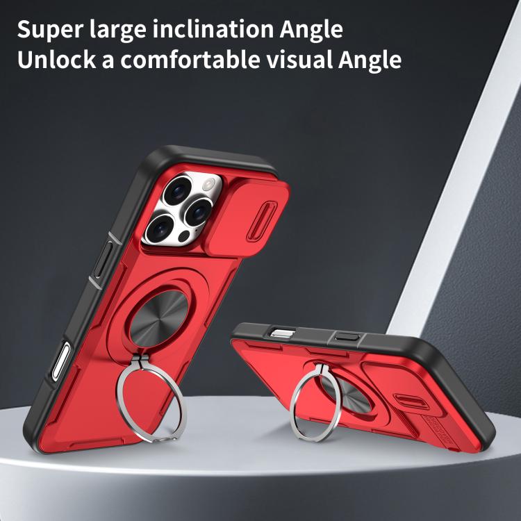 For iPhone 16 Pro Max Camshield Rotation Holder MagSafe Phone Case