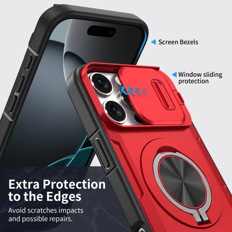 For iPhone 16 Pro Max Camshield Rotation Holder MagSafe Phone Case