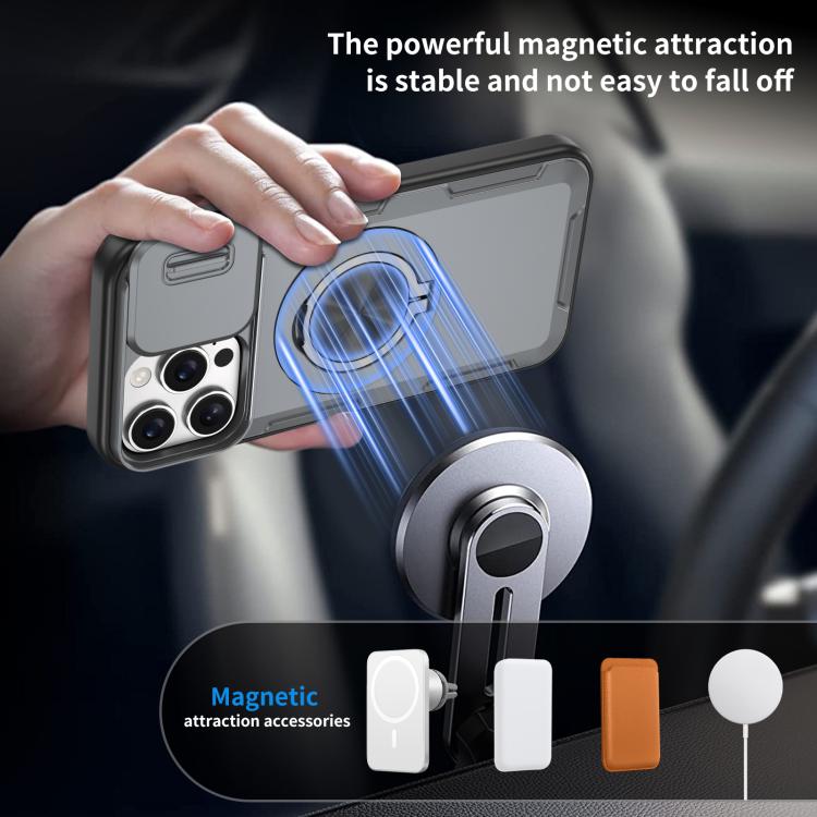 For iPhone 16 Pro Max Camshield Rotation Holder MagSafe Phone Case