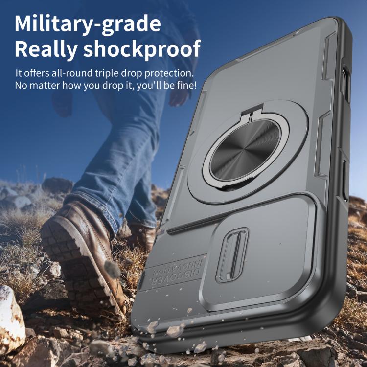 For iPhone 16 Pro Max Camshield Rotation Holder MagSafe Phone Case
