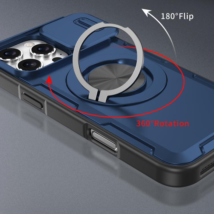 For iPhone 16 Pro Max Camshield Rotation Holder MagSafe Phone Case