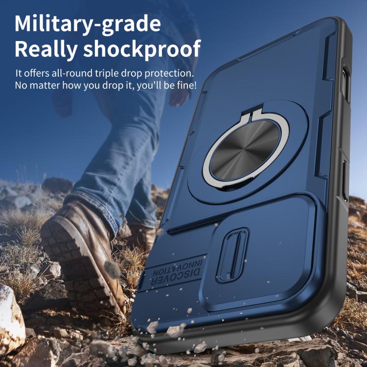 For iPhone 16 Pro Max Camshield Rotation Holder MagSafe Phone Case