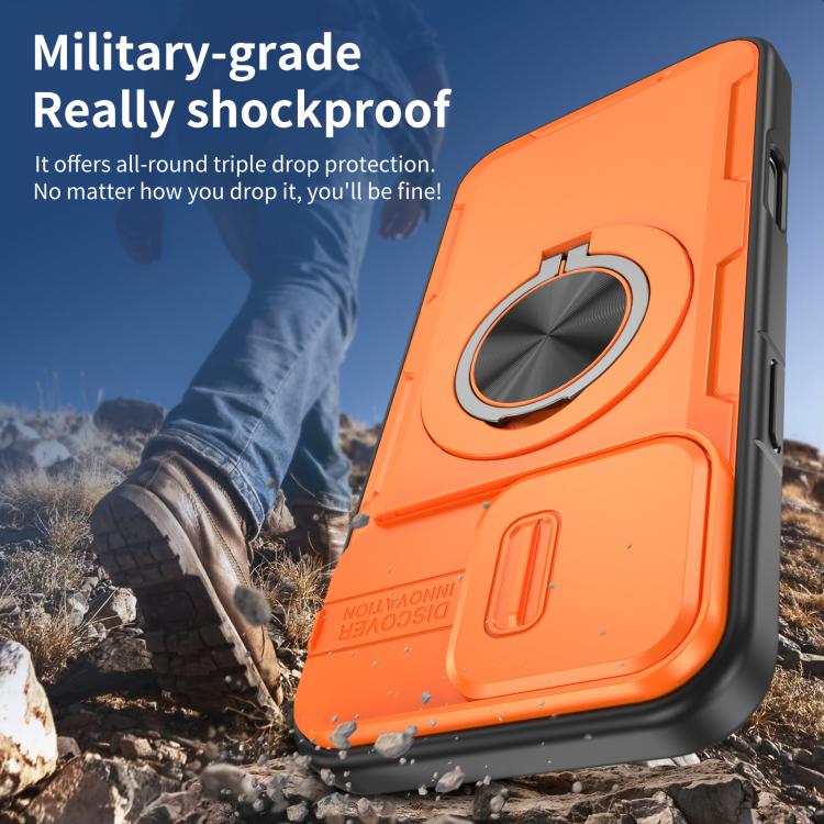 For iPhone 16 Pro Camshield Rotation Holder MagSafe Phone Case