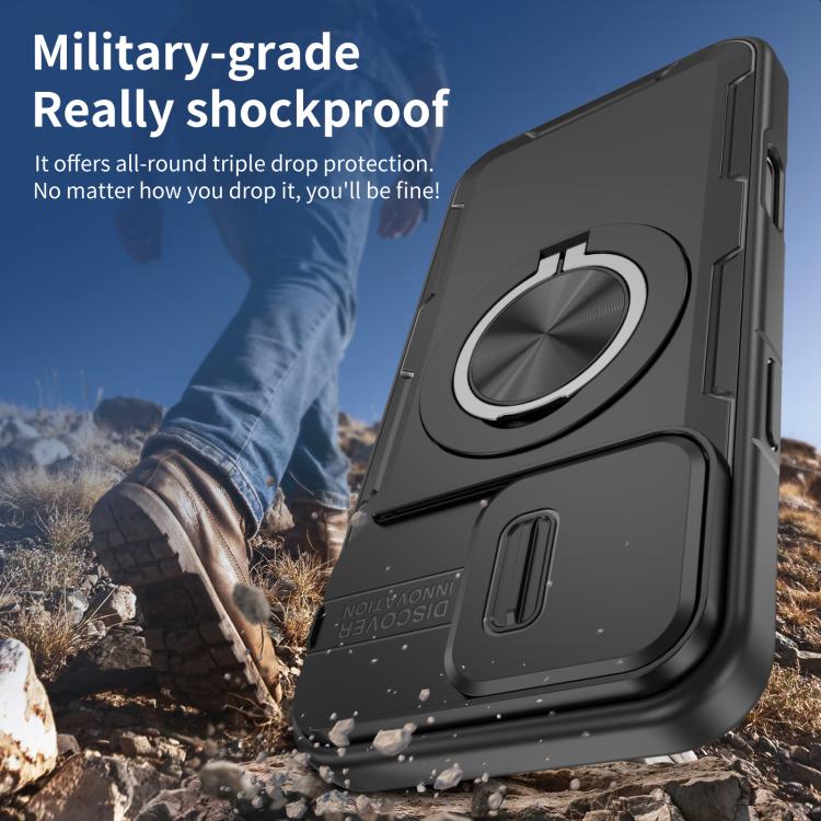 For iPhone 16 Pro Camshield Rotation Holder MagSafe Phone Case