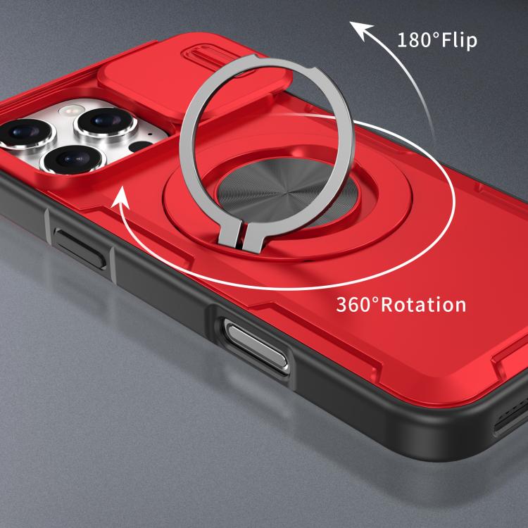 For iPhone 16 Pro Camshield Rotation Holder MagSafe Phone Case