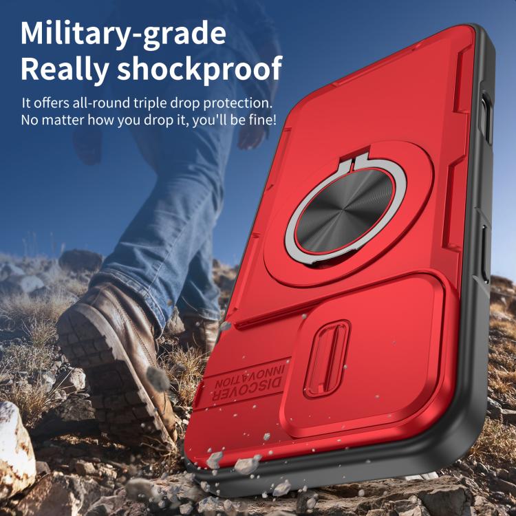 For iPhone 16 Pro Camshield Rotation Holder MagSafe Phone Case