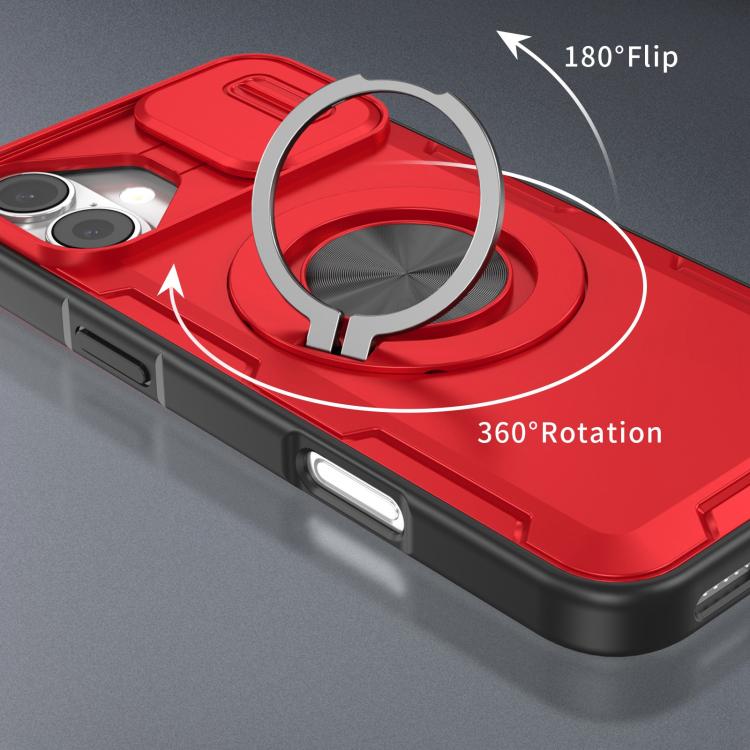 For iPhone 16 Plus Camshield Rotation Holder MagSafe Phone Case