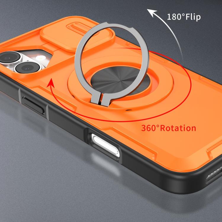 For iPhone 16 Camshield Rotation Holder MagSafe Phone Case