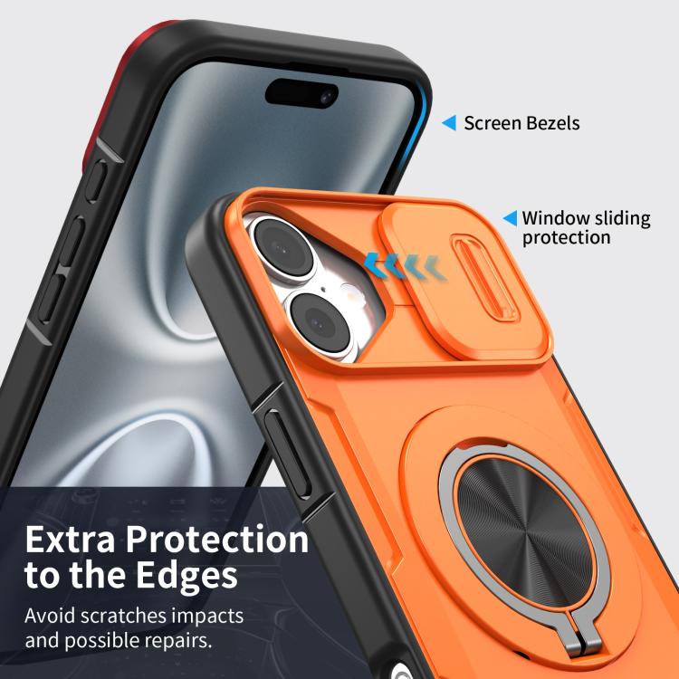 For iPhone 16 Camshield Rotation Holder MagSafe Phone Case