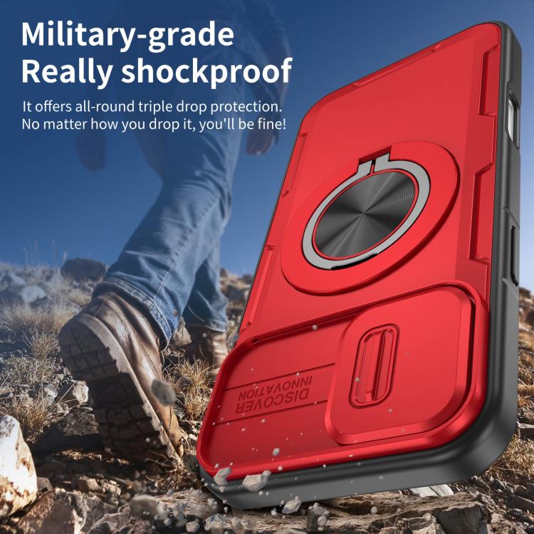 For iPhone 16 Camshield Rotation Holder MagSafe Phone Case