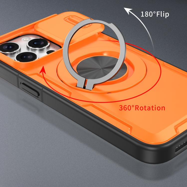 For iPhone 15 Pro Max Camshield Rotation Holder MagSafe Phone Case