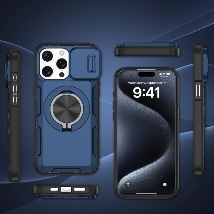 For iPhone 15 Pro Max Camshield Rotation Holder MagSafe Phone Case