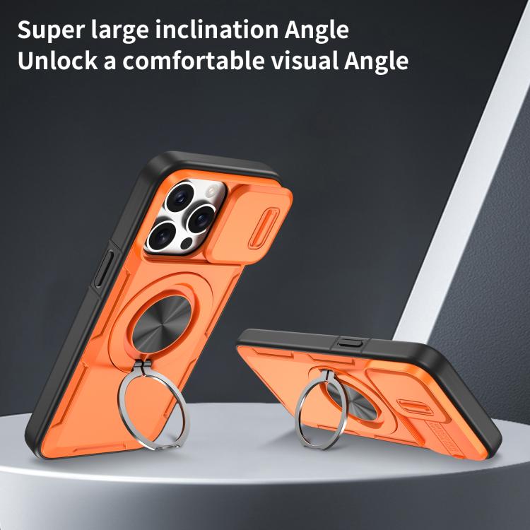 For iPhone 15 Pro Camshield Rotation Holder MagSafe Phone Case