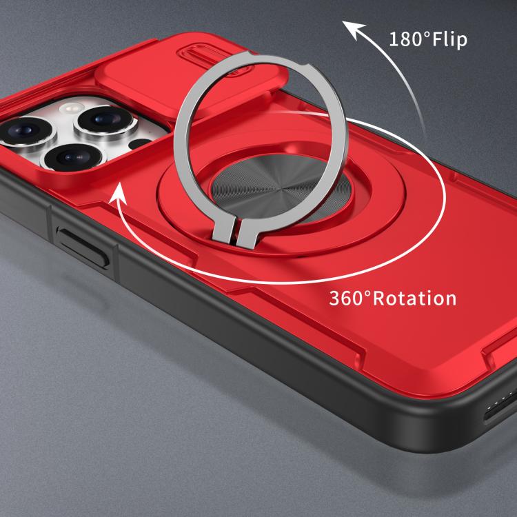 For iPhone 15 Pro Camshield Rotation Holder MagSafe Phone Case