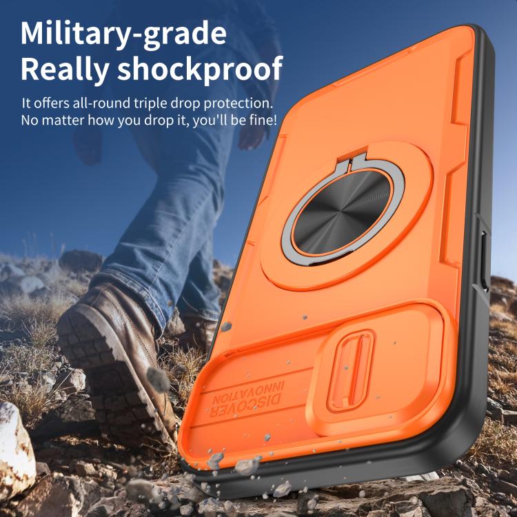 For iPhone 15 Plus Camshield Rotation Holder MagSafe Phone Case