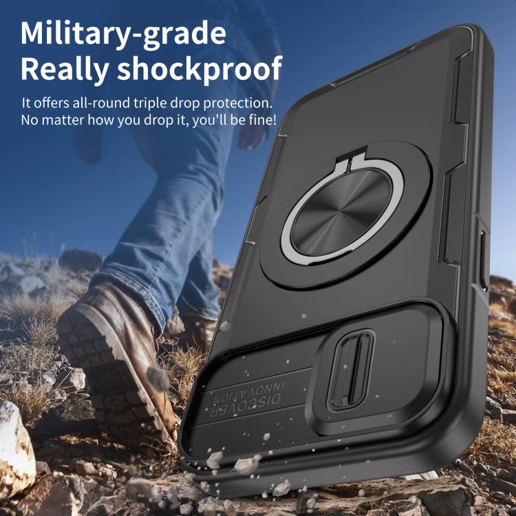 For iPhone 15 Camshield Rotation Holder MagSafe Phone Case