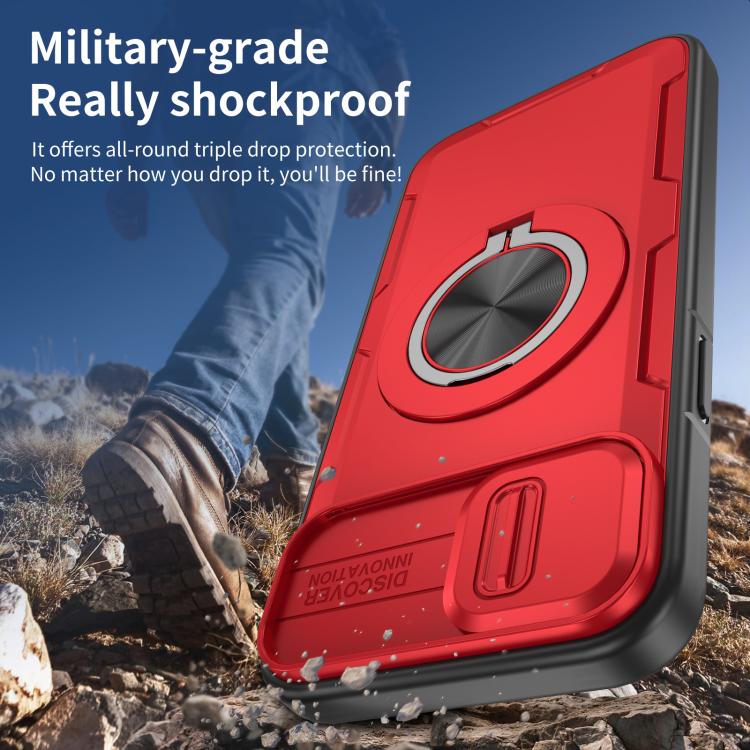 For iPhone 15 Camshield Rotation Holder MagSafe Phone Case