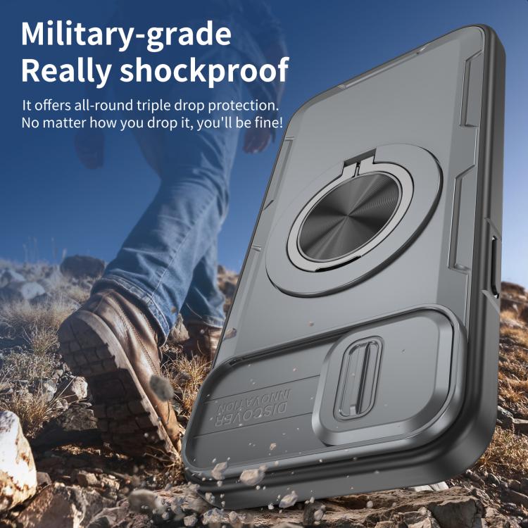 For iPhone 15 Camshield Rotation Holder MagSafe Phone Case