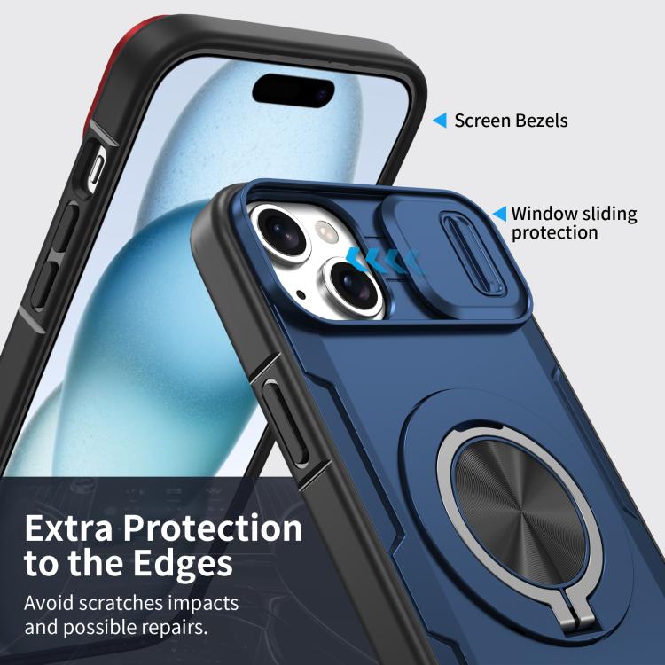 For iPhone 15 Camshield Rotation Holder MagSafe Phone Case