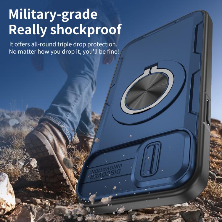 For iPhone 15 Camshield Rotation Holder MagSafe Phone Case