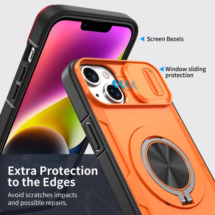 For iPhone 14 Plus Camshield Rotation Holder MagSafe Phone Case