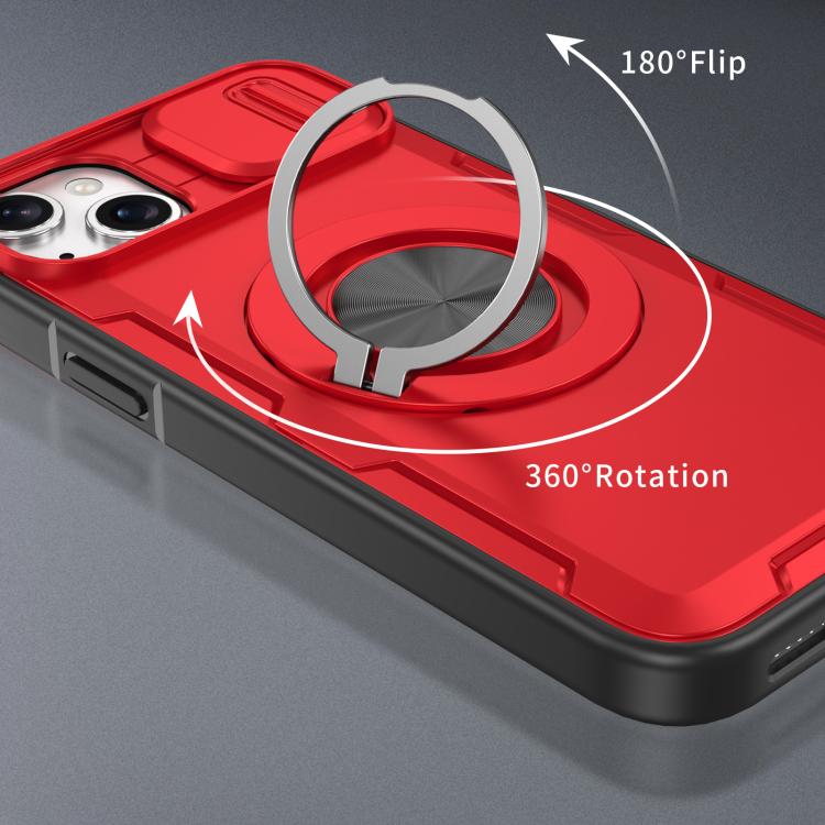 For iPhone 14 Plus Camshield Rotation Holder MagSafe Phone Case