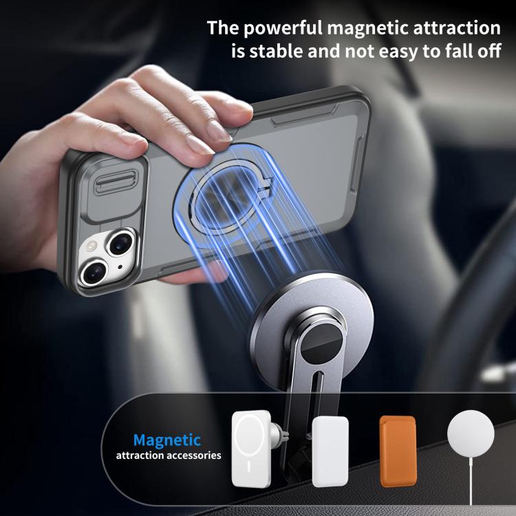 For iPhone 14 Plus Camshield Rotation Holder MagSafe Phone Case