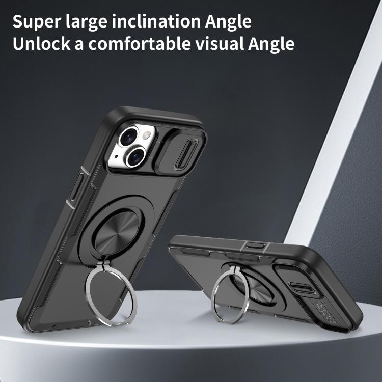 For iPhone 14 / 13 Camshield Rotation Holder MagSafe Phone Case