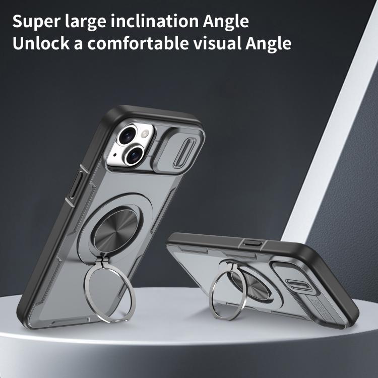 For iPhone 14 / 13 Camshield Rotation Holder MagSafe Phone Case