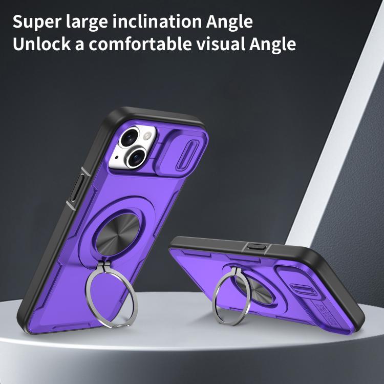 For iPhone 14 / 13 Camshield Rotation Holder MagSafe Phone Case